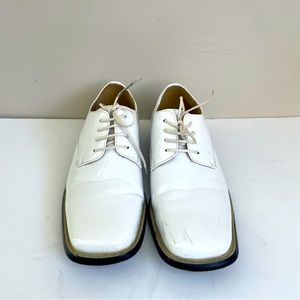 Velmonte White Patient Leather Shoes Square Toe Dress Shoes